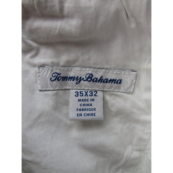 Tommy Bahama Pants 35X32 Chino Khaki Marlin Logo Trouser Preppy Tencel - Picture 7 of 10